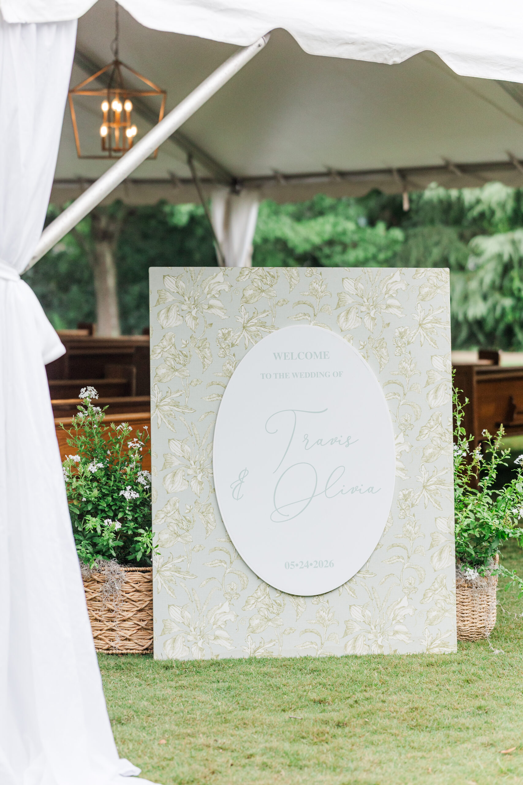 Venue floral accent and backdrop