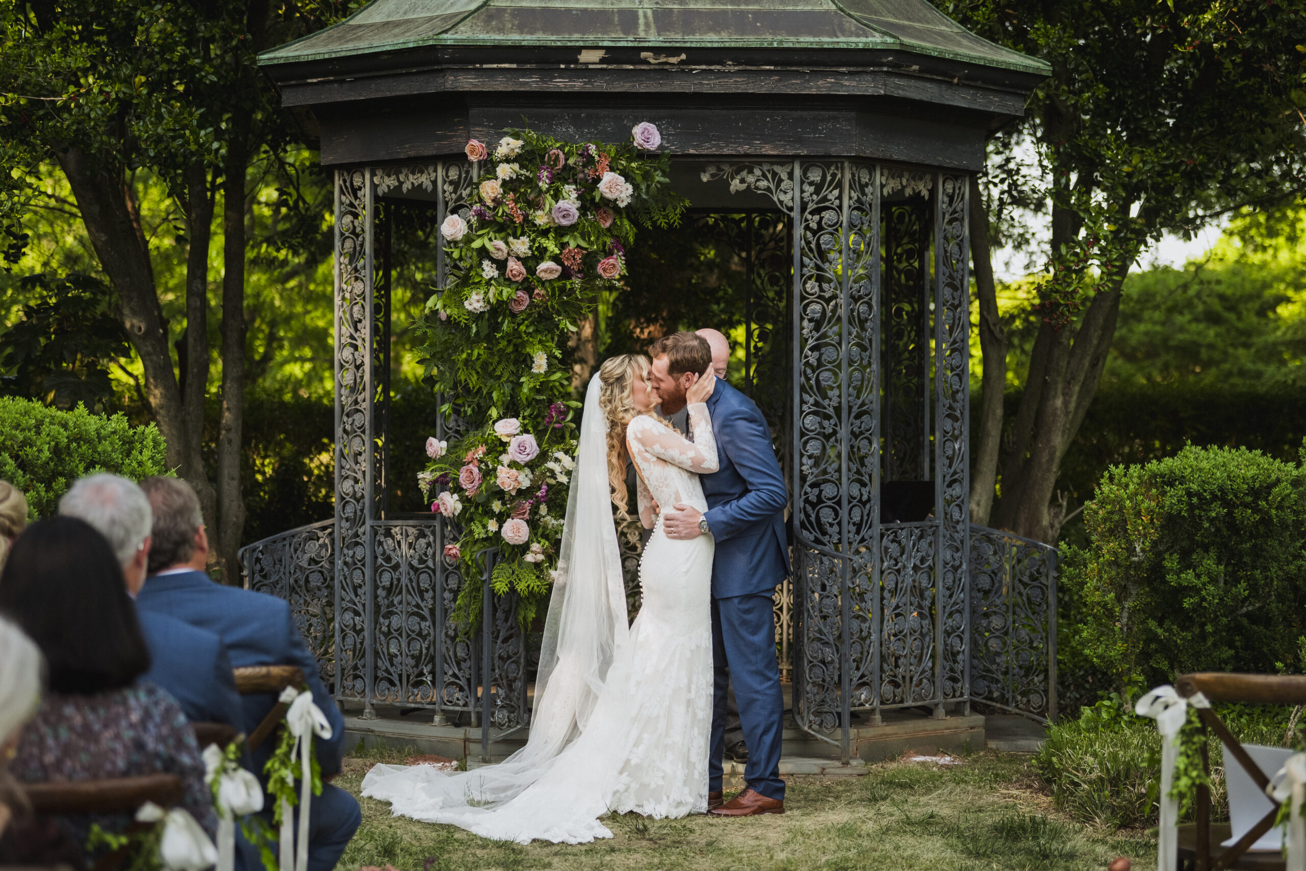 Ceremony arbor with florals